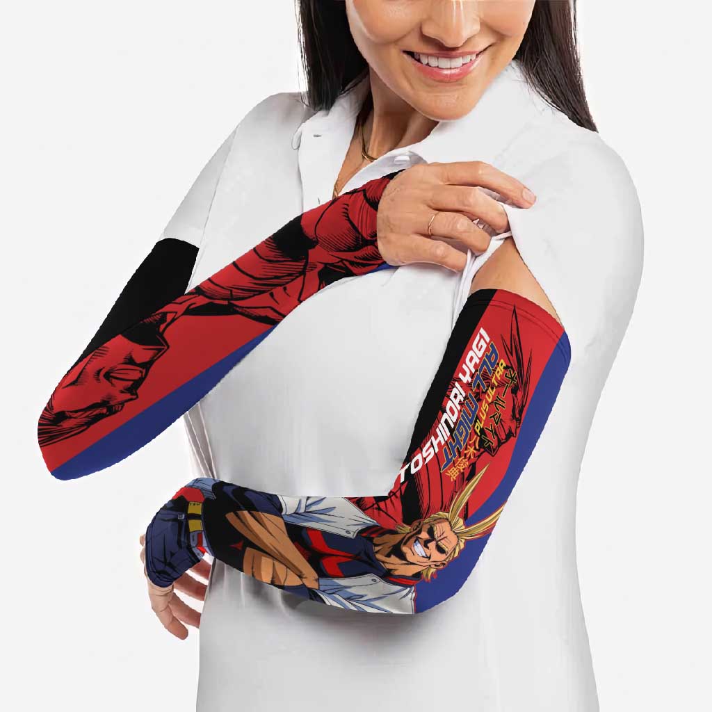 All Might My Hero Academia Arm Sleeves Red and Blue Theme - The Mazicc