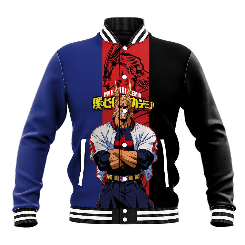 All Might My Hero Academia Baseball Jacket Red and Blue Theme - The Mazicc