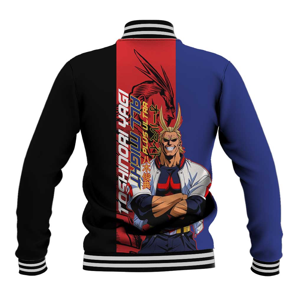 All Might My Hero Academia Baseball Jacket Red and Blue Theme - The Mazicc