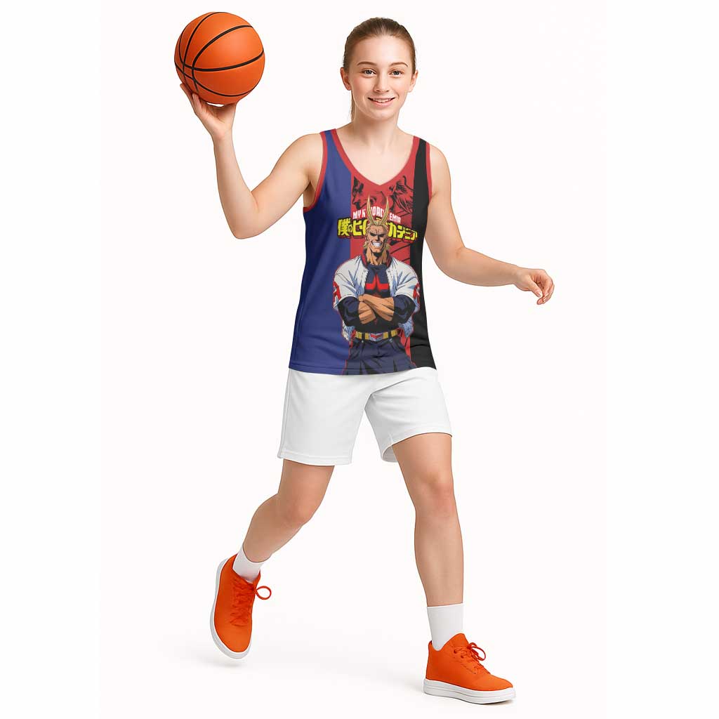 All Might My Hero Academia Basketball Jersey Red and Blue Theme - The Mazicc