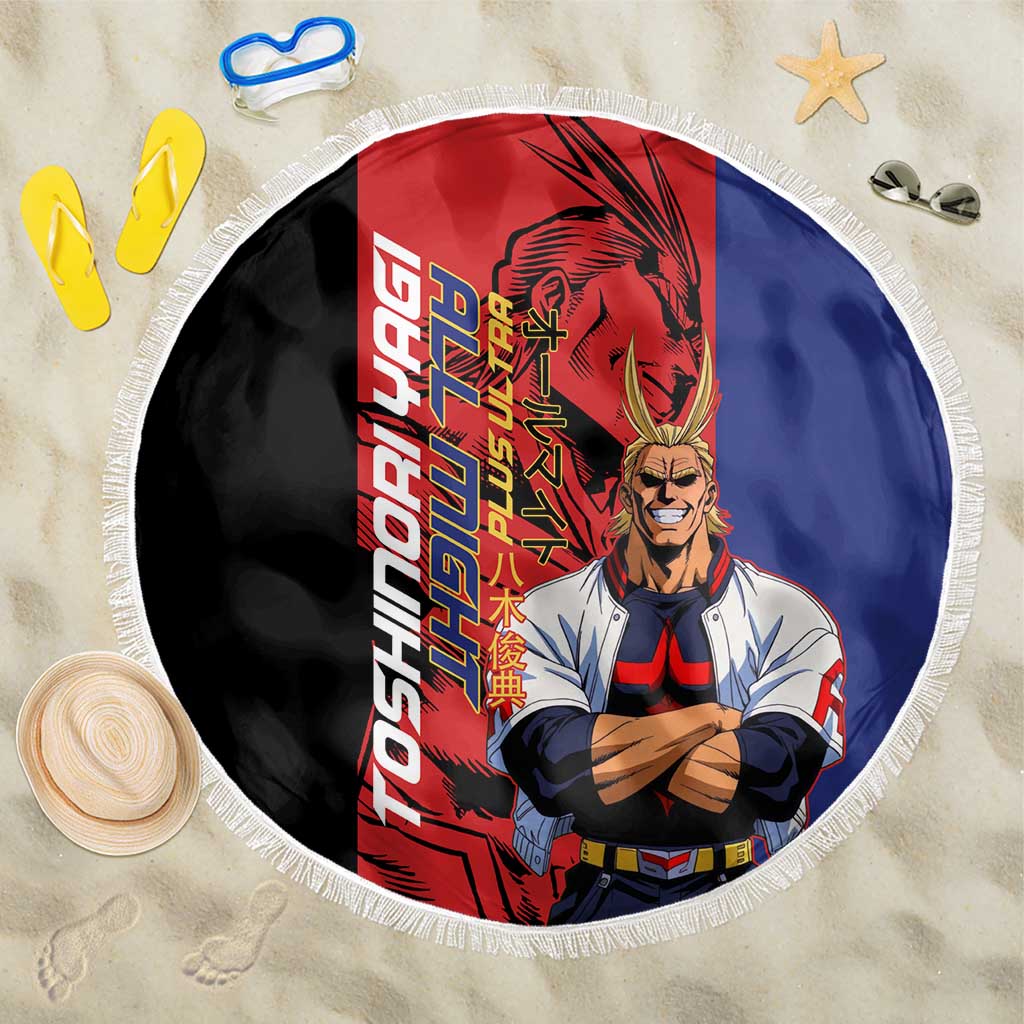 All Might My Hero Academia Beach Blanket Red and Blue Theme - The Mazicc