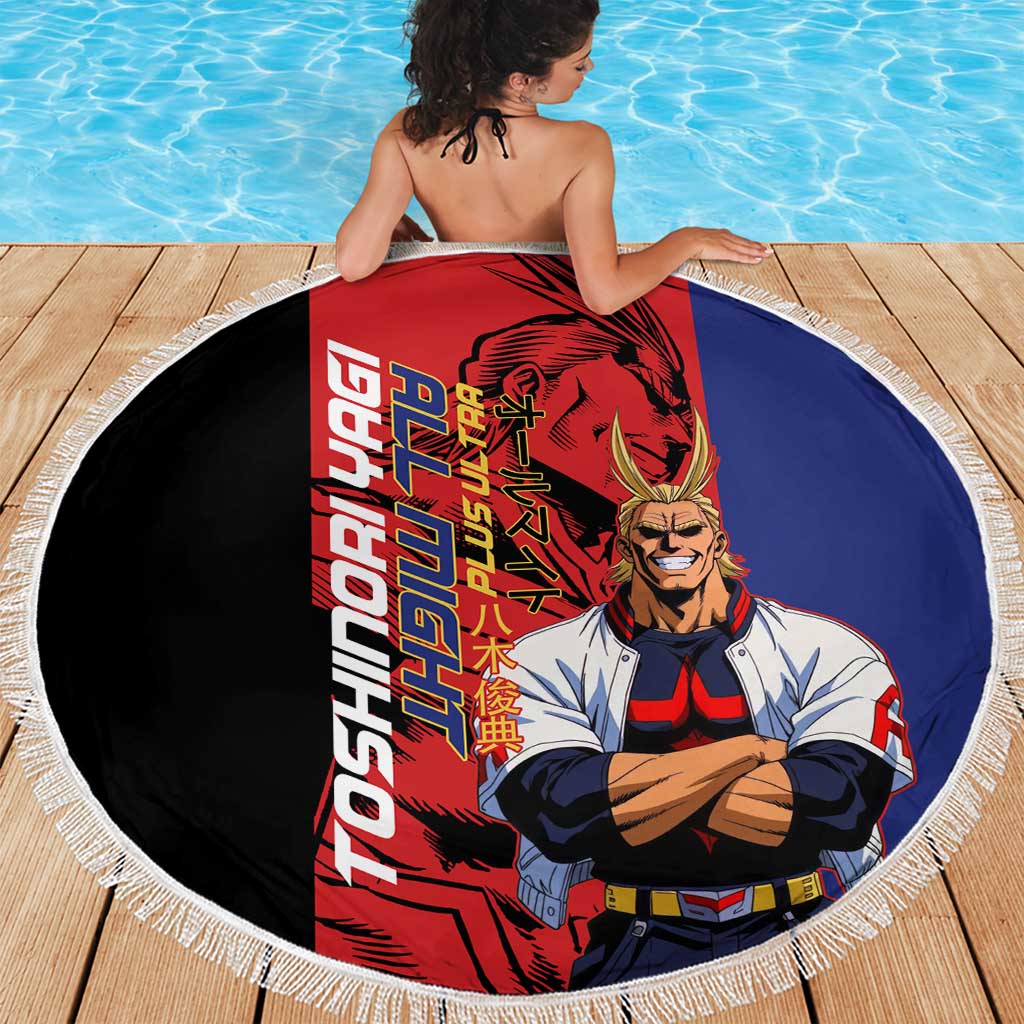 All Might My Hero Academia Beach Blanket Red and Blue Theme - The Mazicc