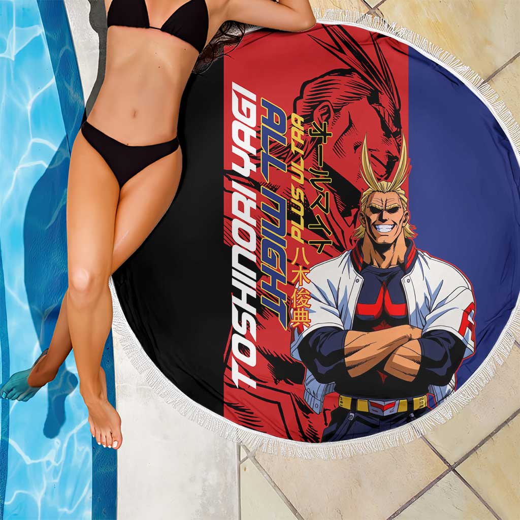 All Might My Hero Academia Beach Blanket Red and Blue Theme - The Mazicc