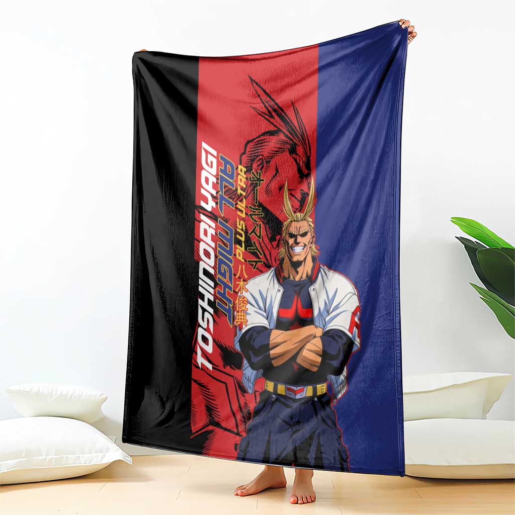 All Might My Hero Academia Blanket Red and Blue Theme - The Mazicc