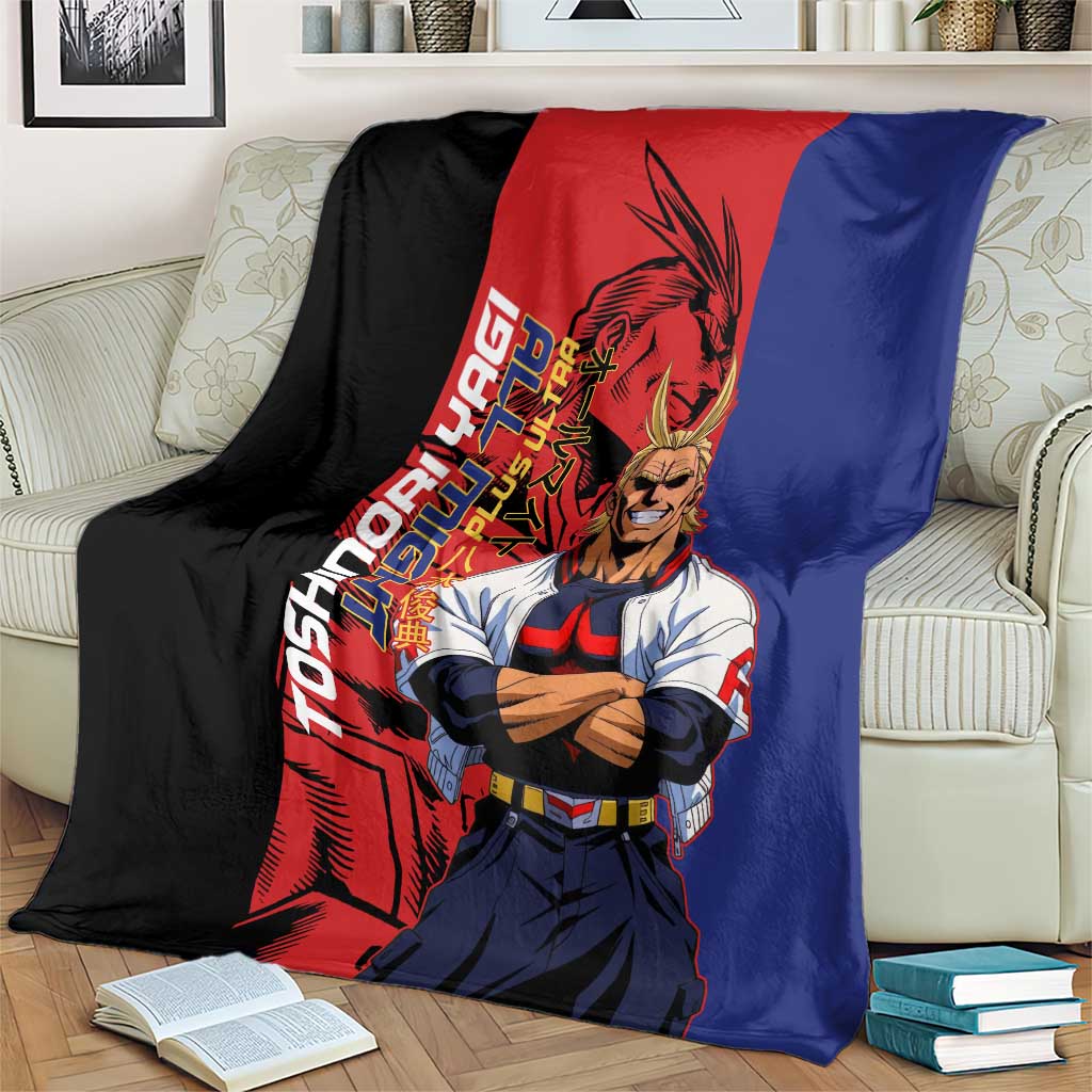 All Might My Hero Academia Blanket Red and Blue Theme - The Mazicc