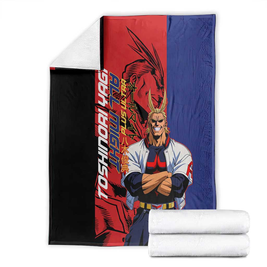 All Might My Hero Academia Blanket Red and Blue Theme - The Mazicc