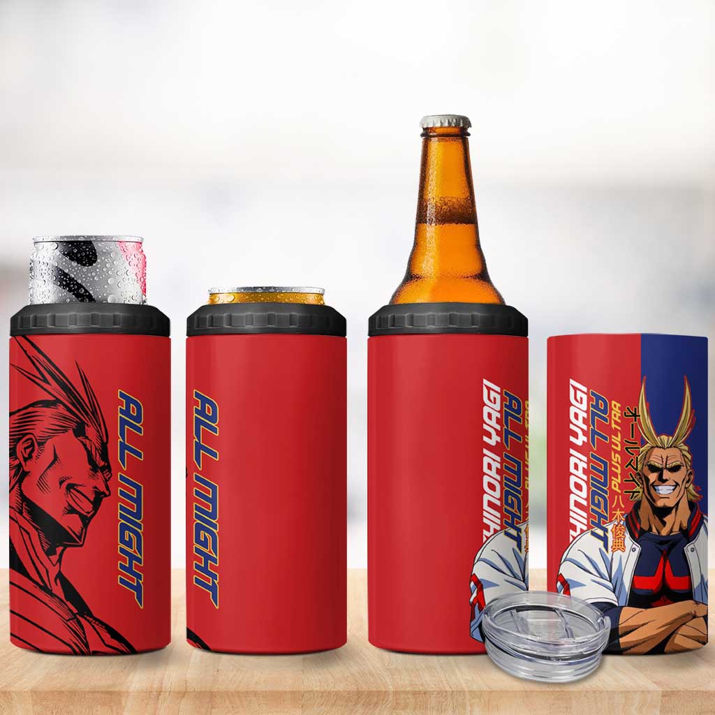 All Might My Hero Academia 4 in 1 Can Cooler Tumbler Red and Blue Theme - The Mazicc
