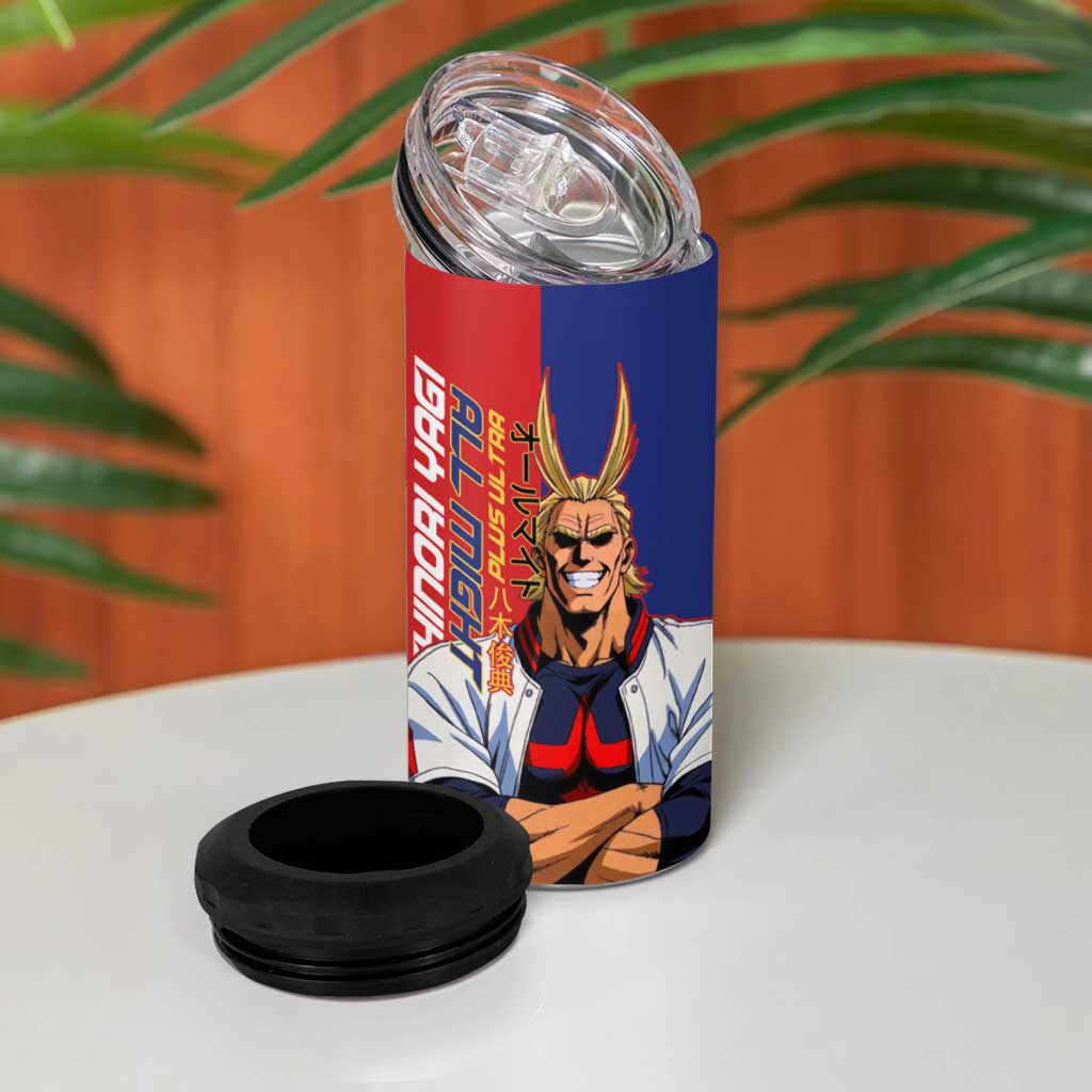 All Might My Hero Academia 4 in 1 Can Cooler Tumbler Red and Blue Theme - The Mazicc
