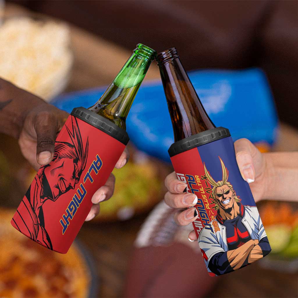 All Might My Hero Academia 4 in 1 Can Cooler Tumbler Red and Blue Theme - The Mazicc