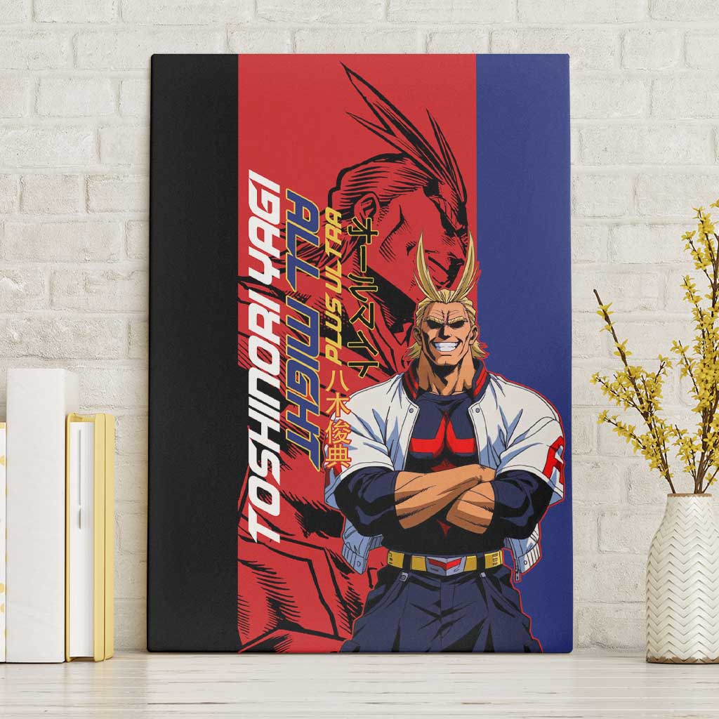 All Might My Hero Academia Canvas Wall Art Red and Blue Theme - The Mazicc