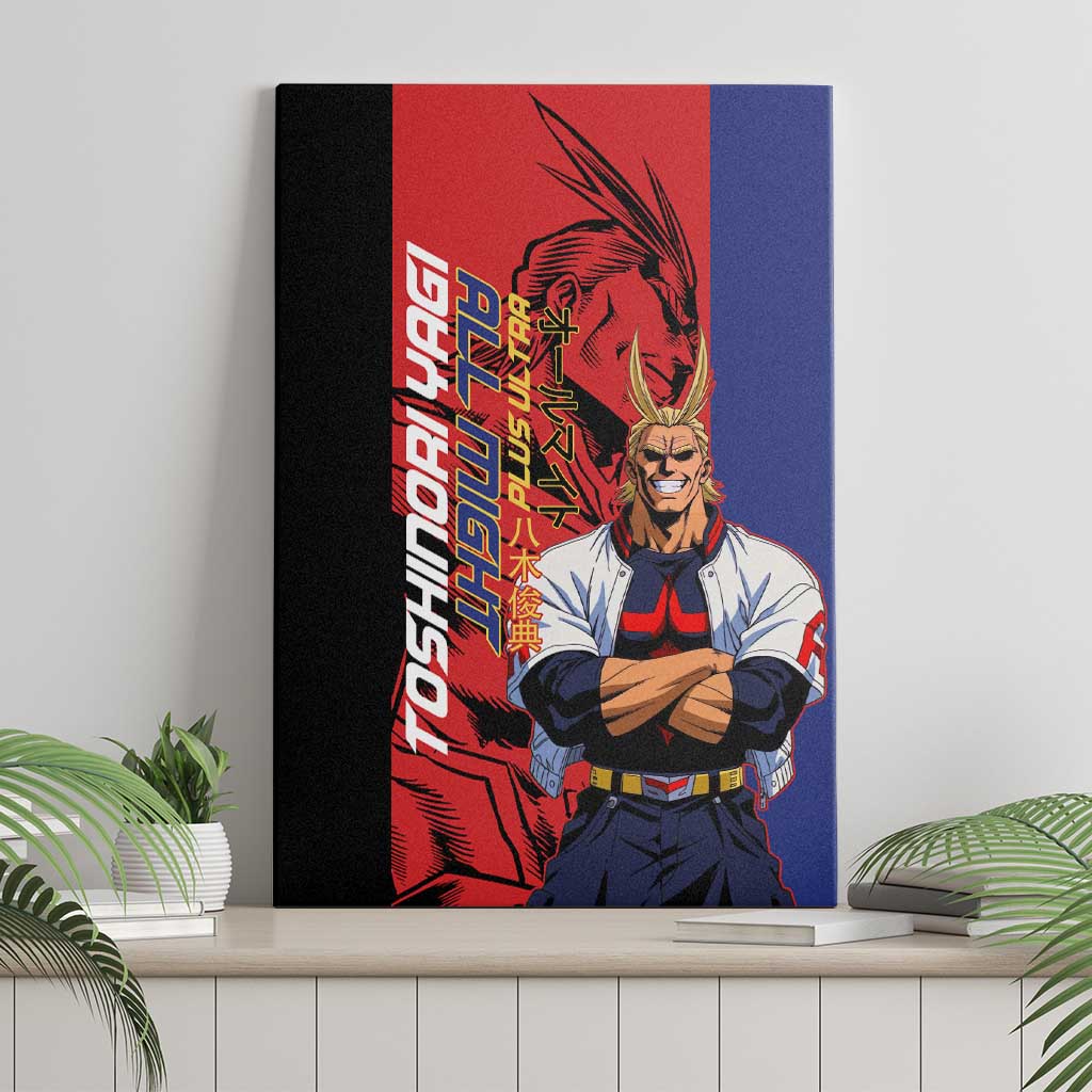 All Might My Hero Academia Canvas Wall Art Red and Blue Theme - The Mazicc