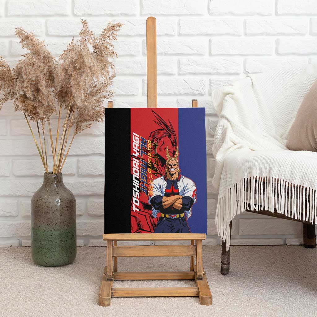 All Might My Hero Academia Canvas Wall Art Red and Blue Theme - The Mazicc