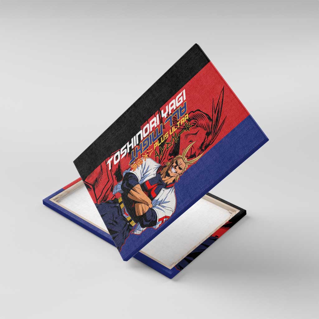 All Might My Hero Academia Canvas Wall Art Red and Blue Theme - The Mazicc