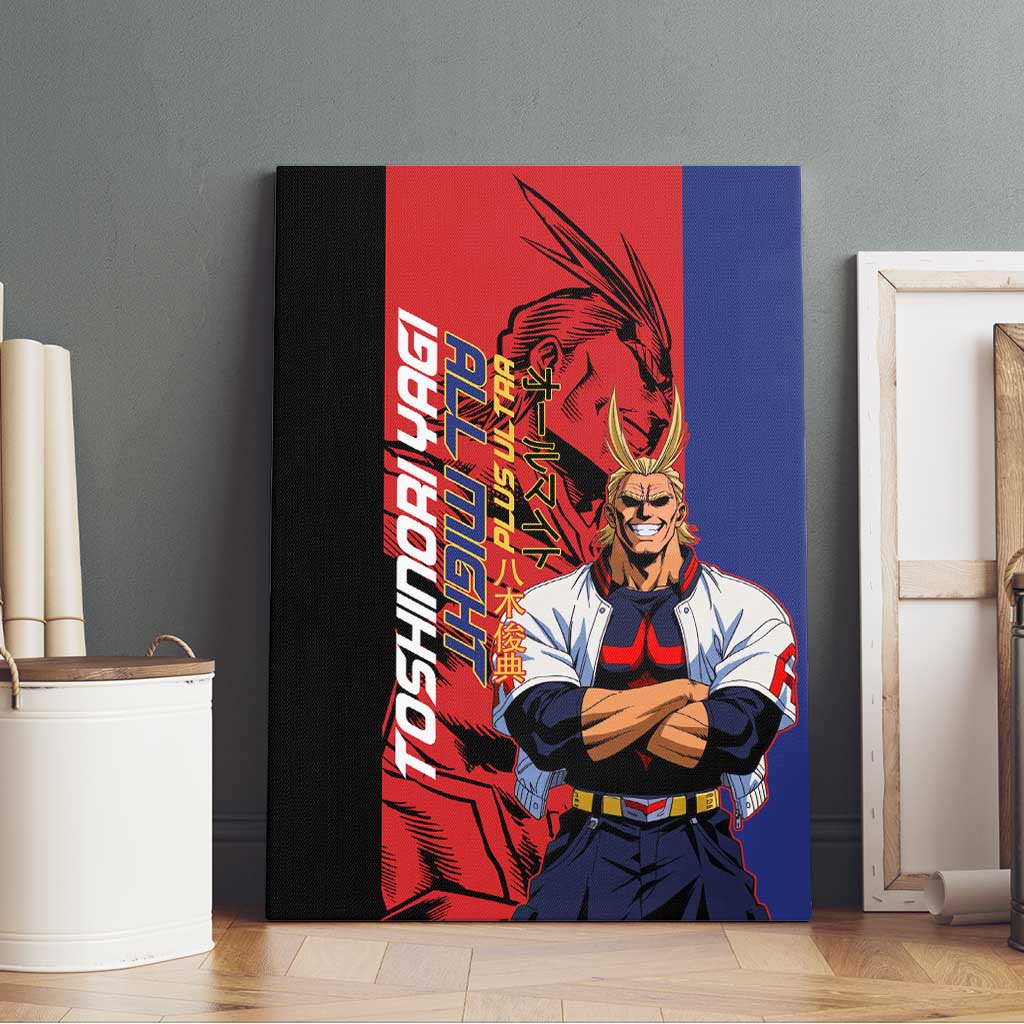All Might My Hero Academia Canvas Wall Art Red and Blue Theme - The Mazicc