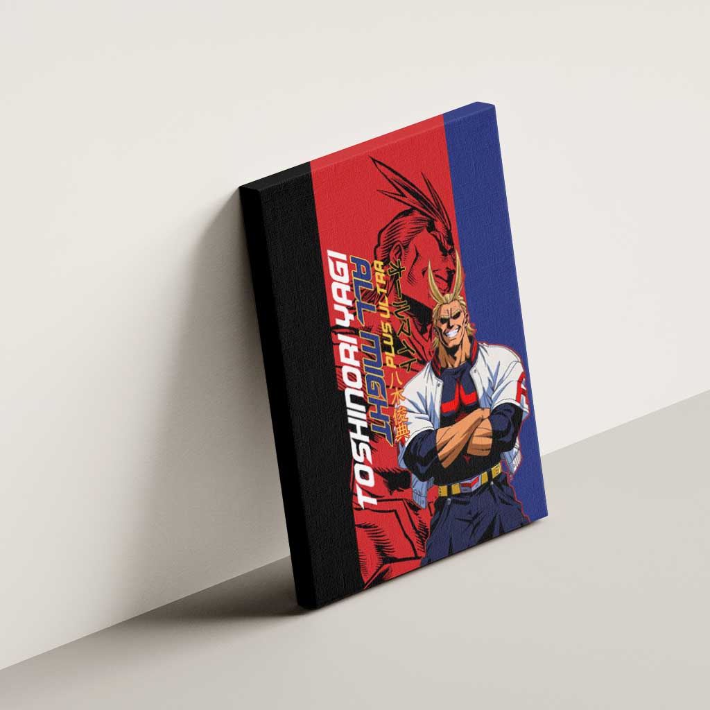 All Might My Hero Academia Canvas Wall Art Red and Blue Theme - The Mazicc