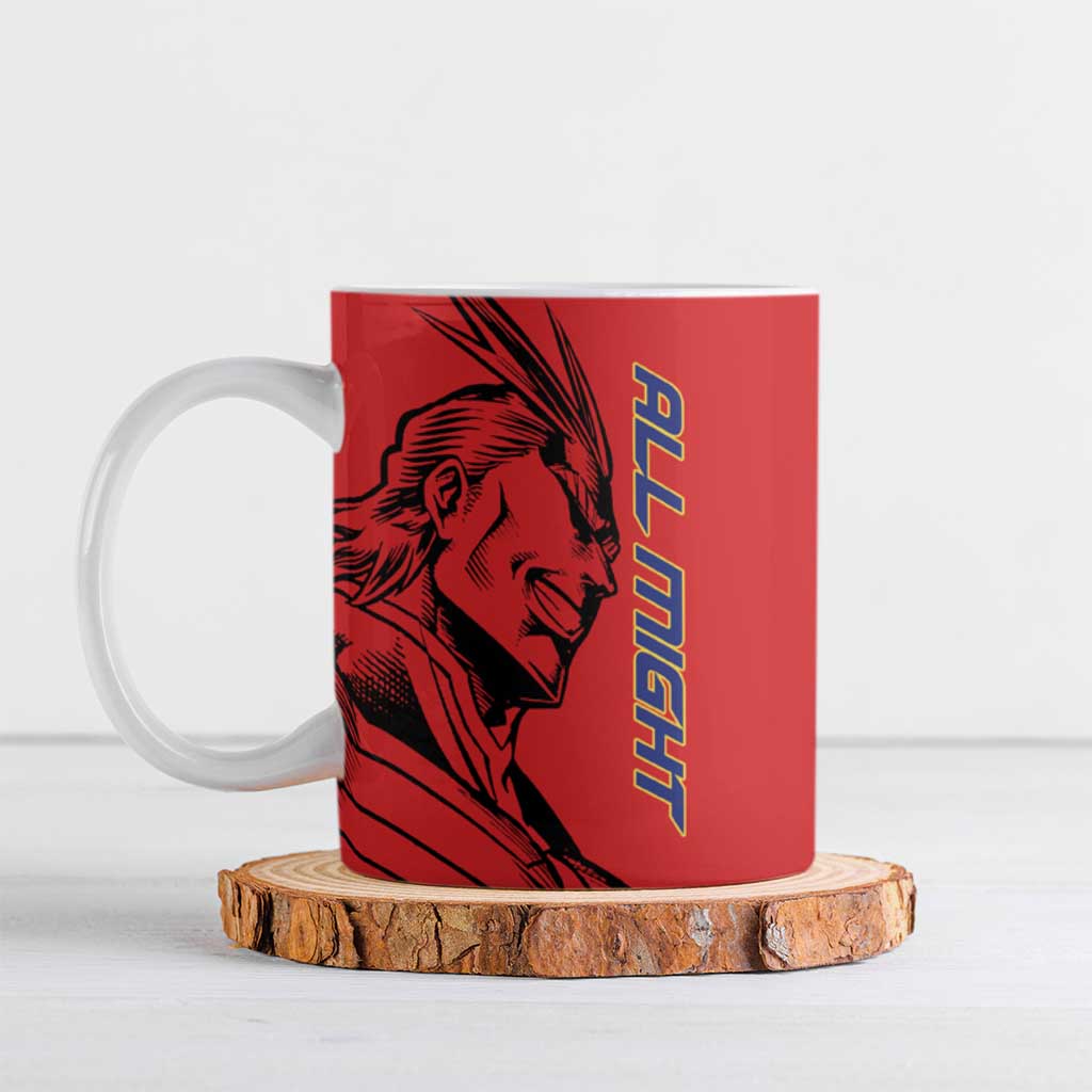 All Might My Hero Academia Ceramic Mug Red and Blue Theme - The Mazicc