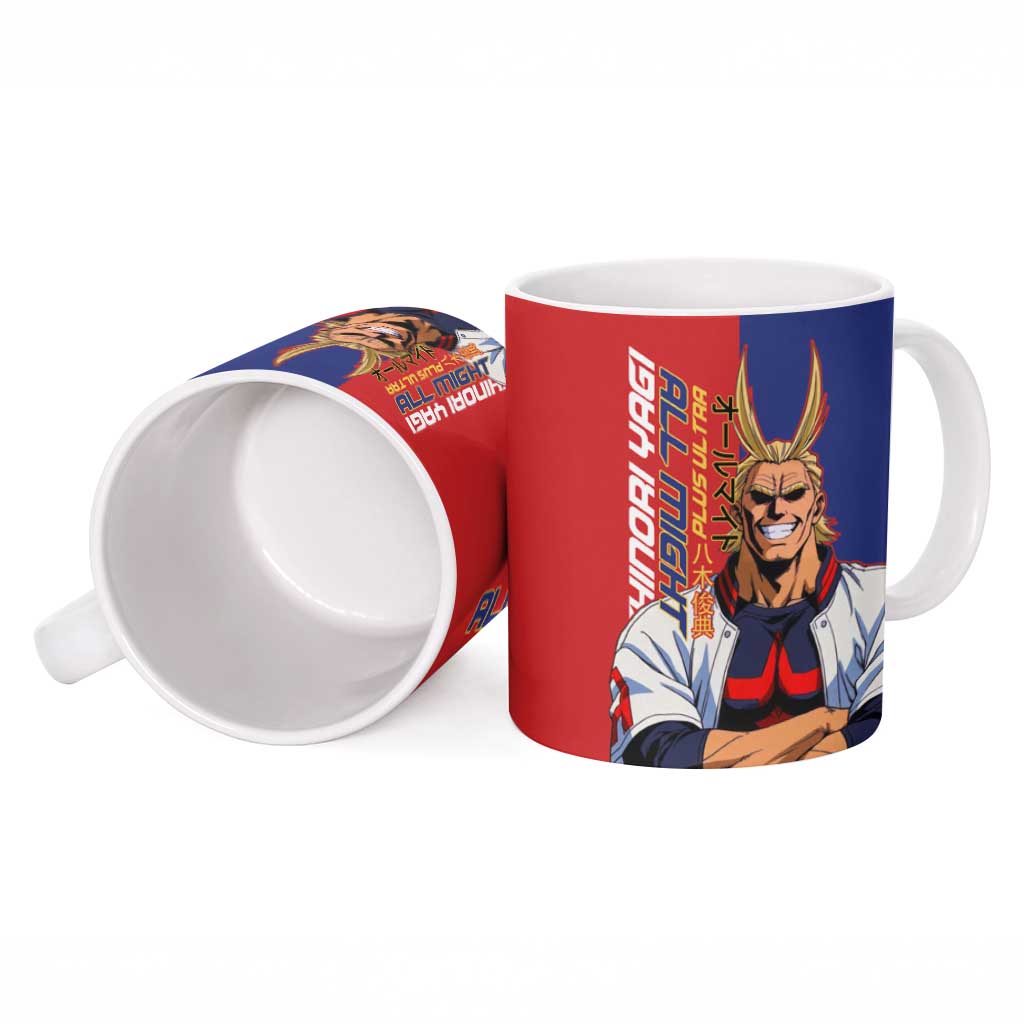 All Might My Hero Academia Ceramic Mug Red and Blue Theme - The Mazicc