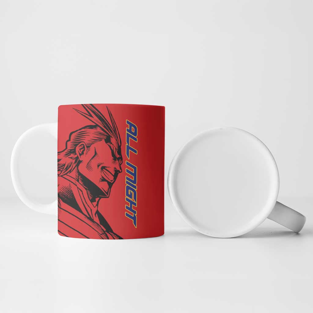 All Might My Hero Academia Ceramic Mug Red and Blue Theme - The Mazicc
