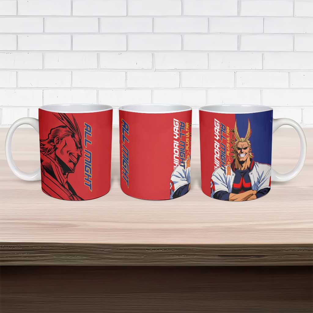 All Might My Hero Academia Ceramic Mug Red and Blue Theme - The Mazicc