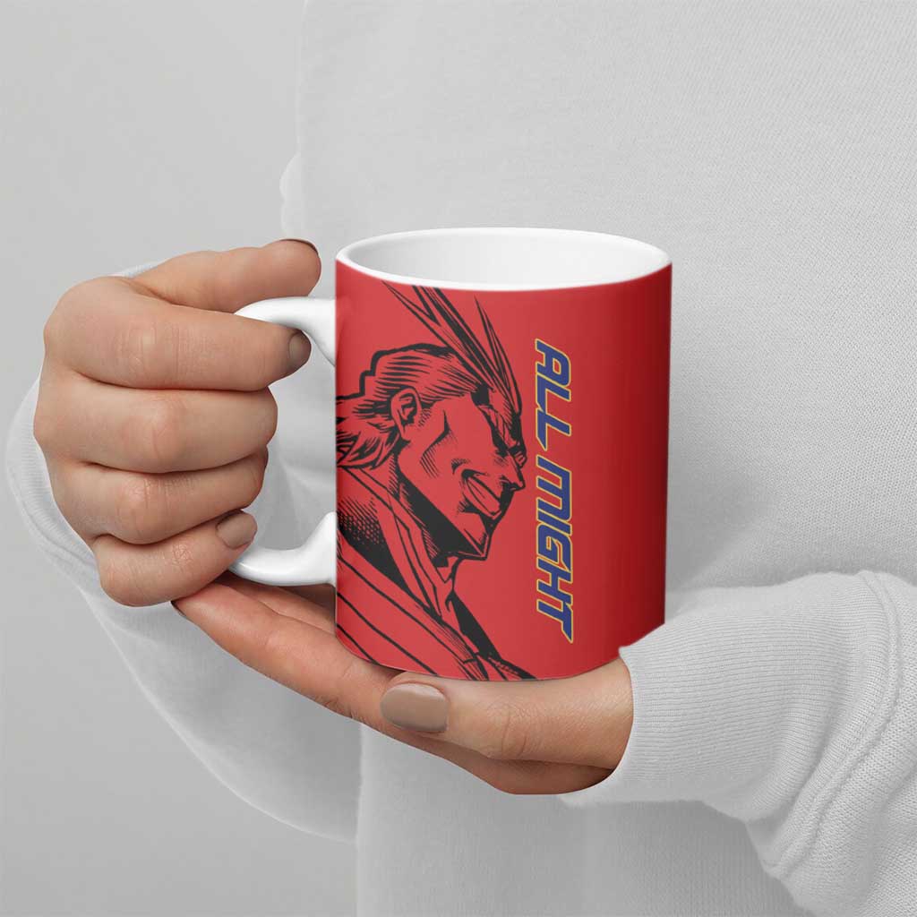 All Might My Hero Academia Ceramic Mug Red and Blue Theme - The Mazicc