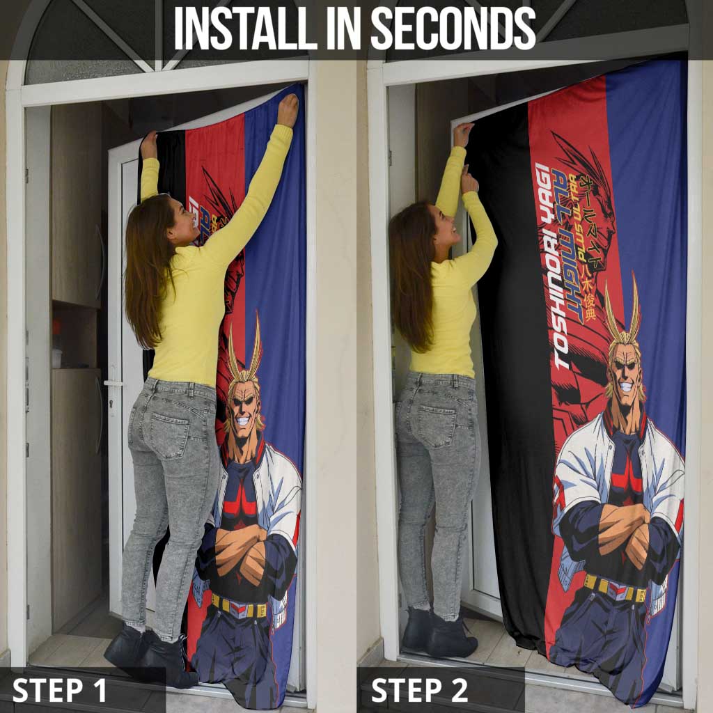 All Might My Hero Academia Door Cover Red and Blue Theme - The Mazicc