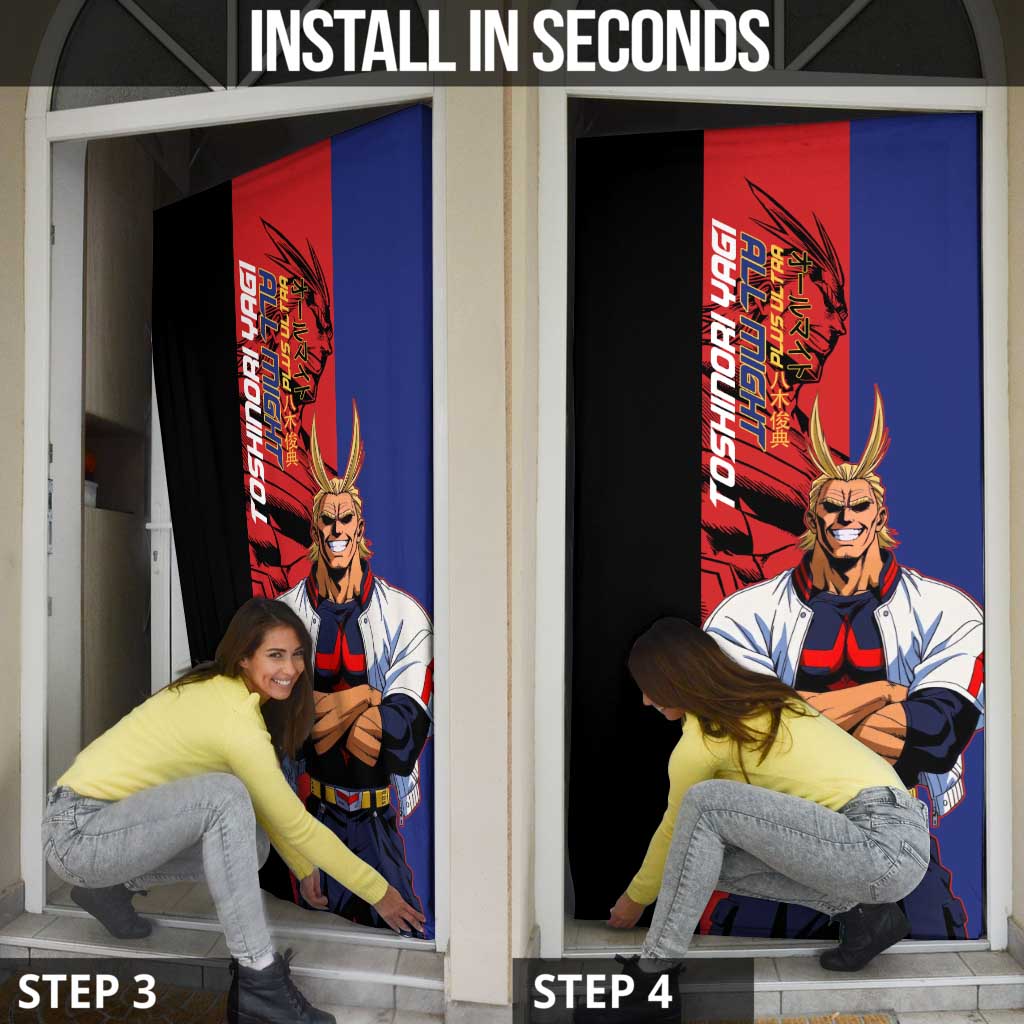 All Might My Hero Academia Door Cover Red and Blue Theme - The Mazicc