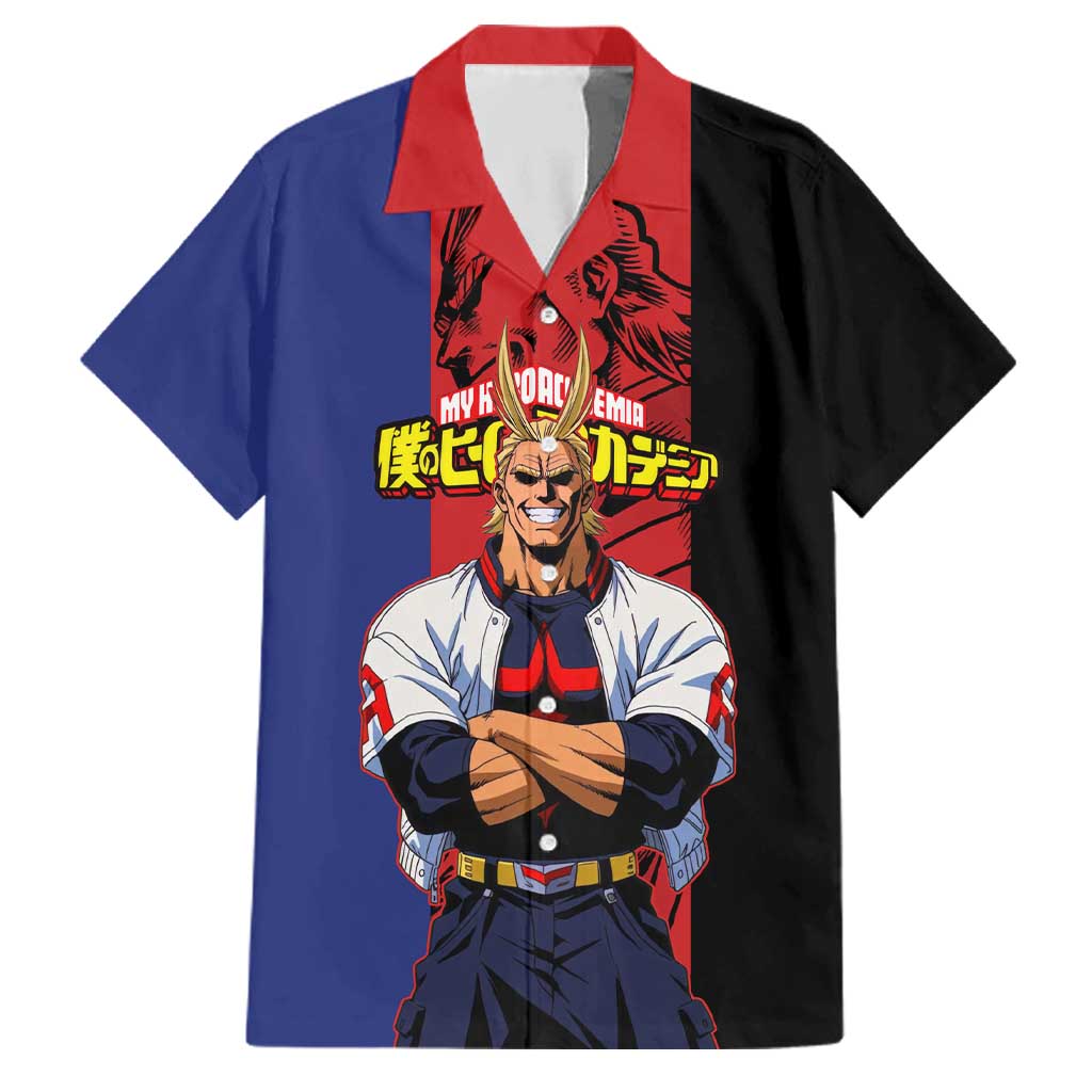 All Might My Hero Academia Family Matching Mermaid Dress and Hawaiian Shirt Red and Blue Theme