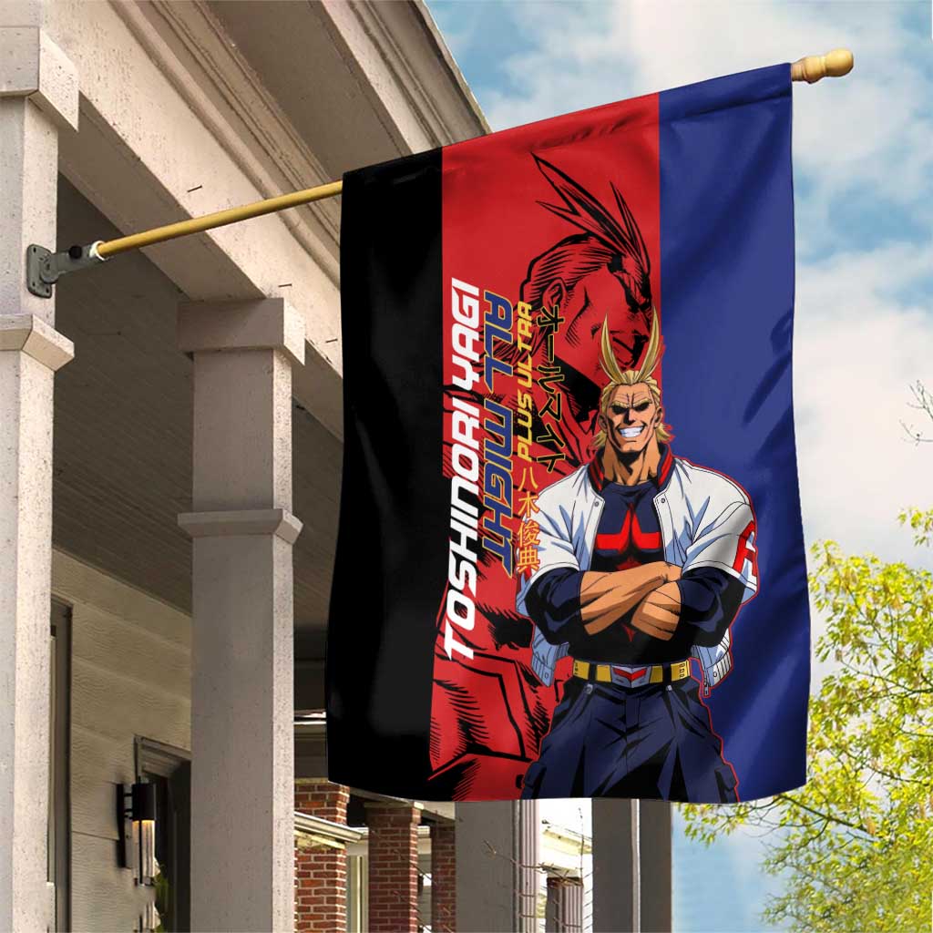 All Might My Hero Academia Garden Flag Red and Blue Theme - The Mazicc