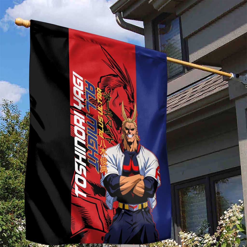 All Might My Hero Academia Garden Flag Red and Blue Theme - The Mazicc