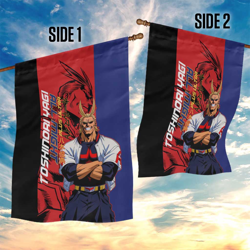 All Might My Hero Academia Garden Flag Red and Blue Theme - The Mazicc