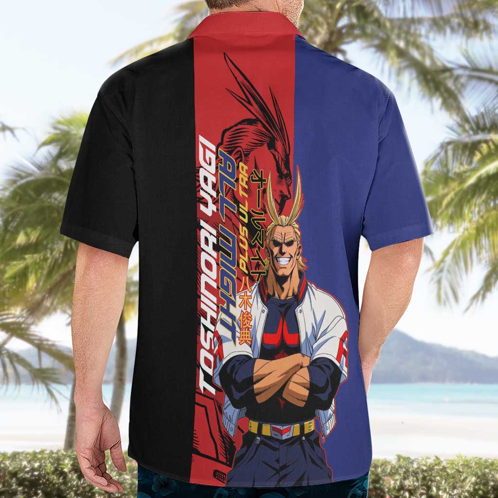 All Might My Hero Academia Hawaiian Shirt Red and Blue Theme - The Mazicc