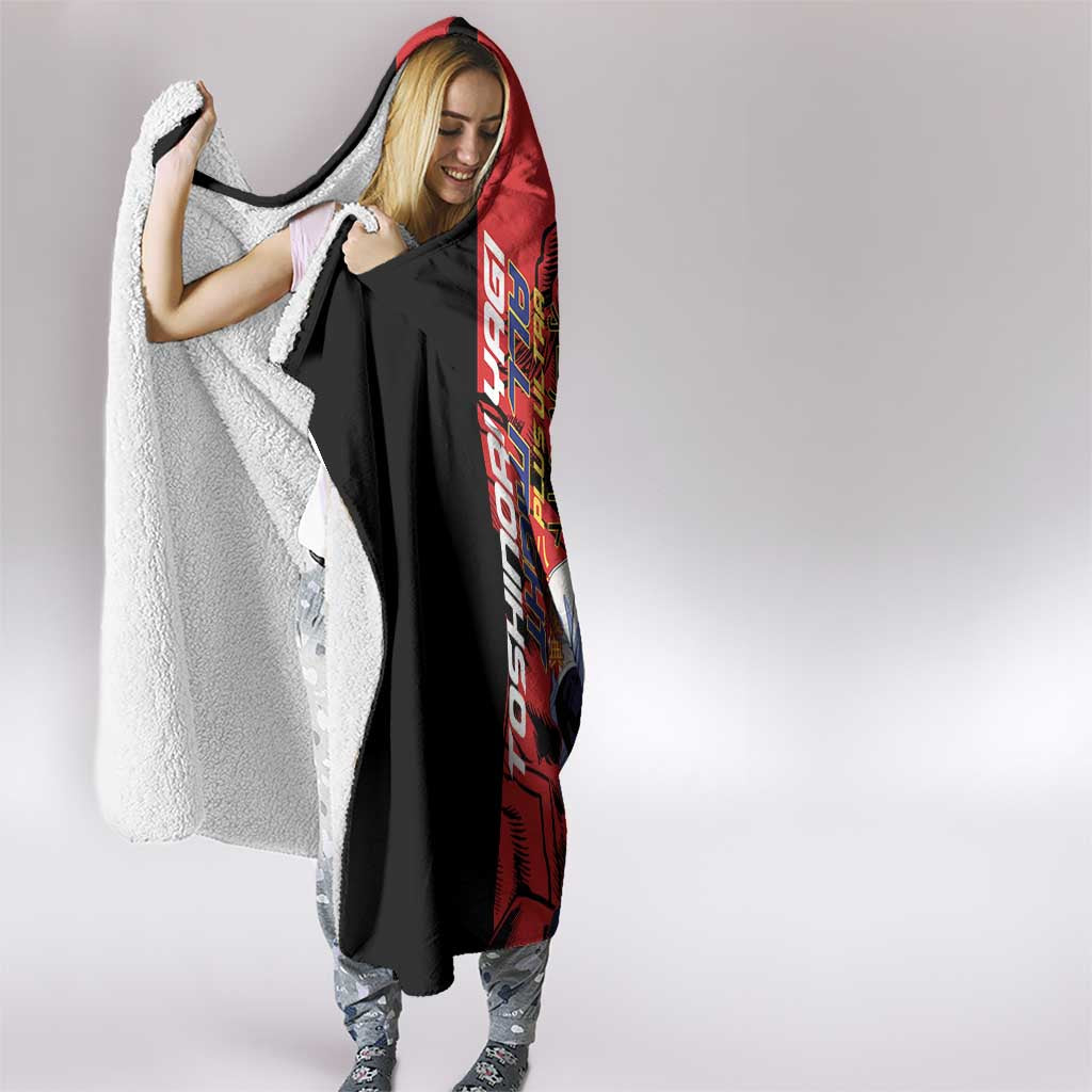 All Might My Hero Academia Hooded Blanket Red and Blue Theme - The Mazicc
