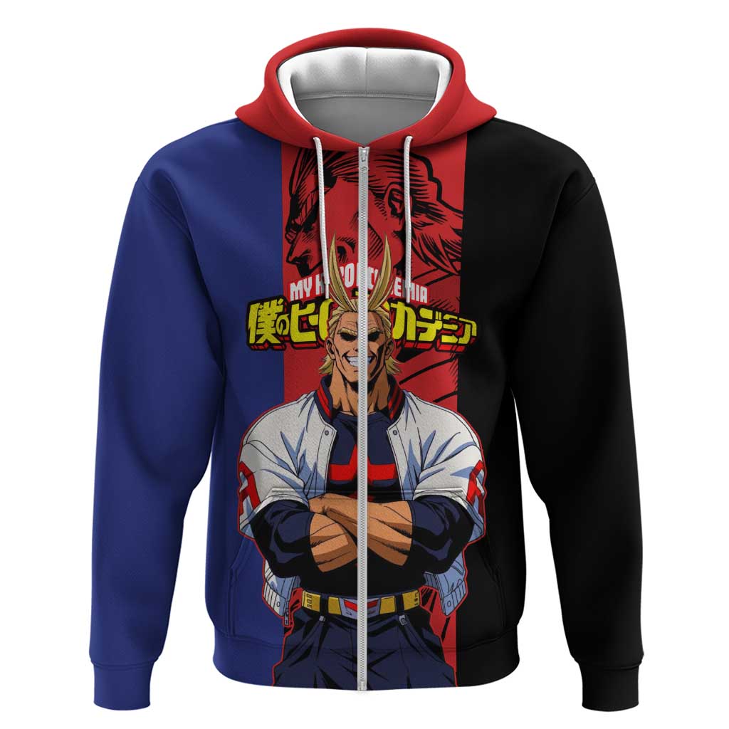 All Might My Hero Academia Hoodie Red and Blue Theme - The Mazicc