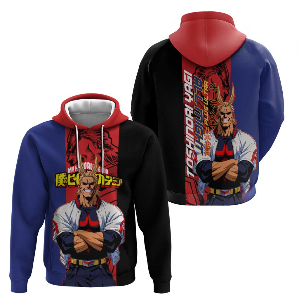 All Might My Hero Academia Hoodie Red and Blue Theme - The Mazicc