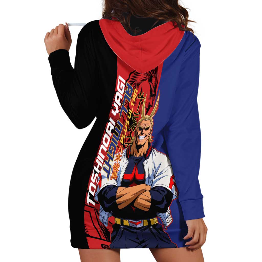 All Might My Hero Academia Hoodie Dress Red and Blue Theme - The Mazicc