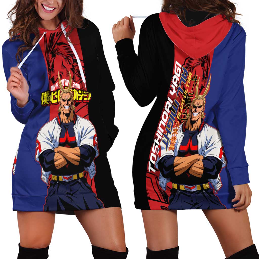 All Might My Hero Academia Hoodie Dress Red and Blue Theme - The Mazicc