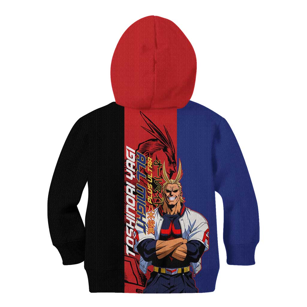 All Might My Hero Academia Kid Hoodie Red and Blue Theme - The Mazicc