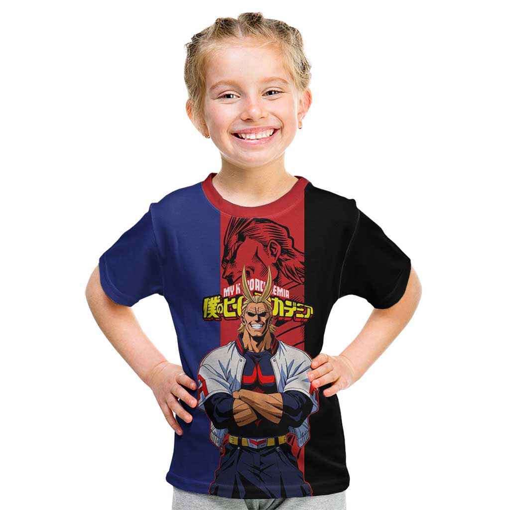 All Might My Hero Academia Kid T Shirt Red and Blue Theme - The Mazicc