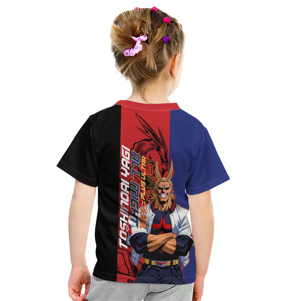 All Might My Hero Academia Kid T Shirt Red and Blue Theme - The Mazicc