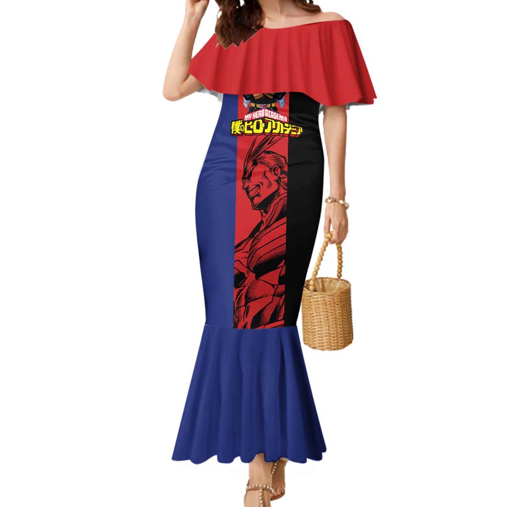All Might My Hero Academia Mermaid Dress Red and Blue Theme - The Mazicc