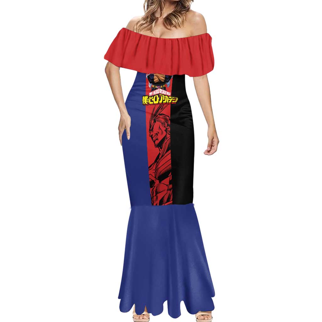 All Might My Hero Academia Mermaid Dress Red and Blue Theme - The Mazicc