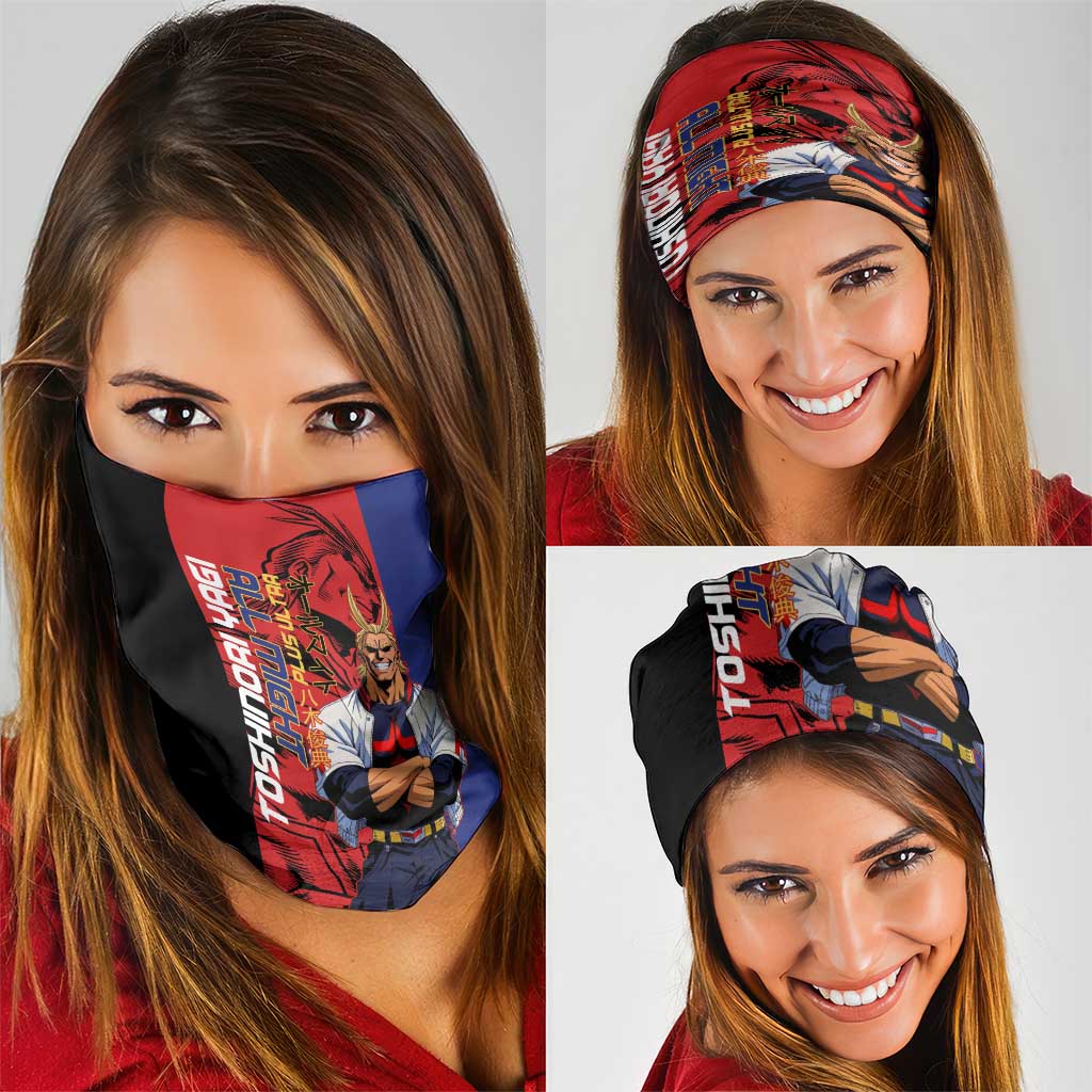 All Might My Hero Academia Neck Gaiter Red and Blue Theme - The Mazicc