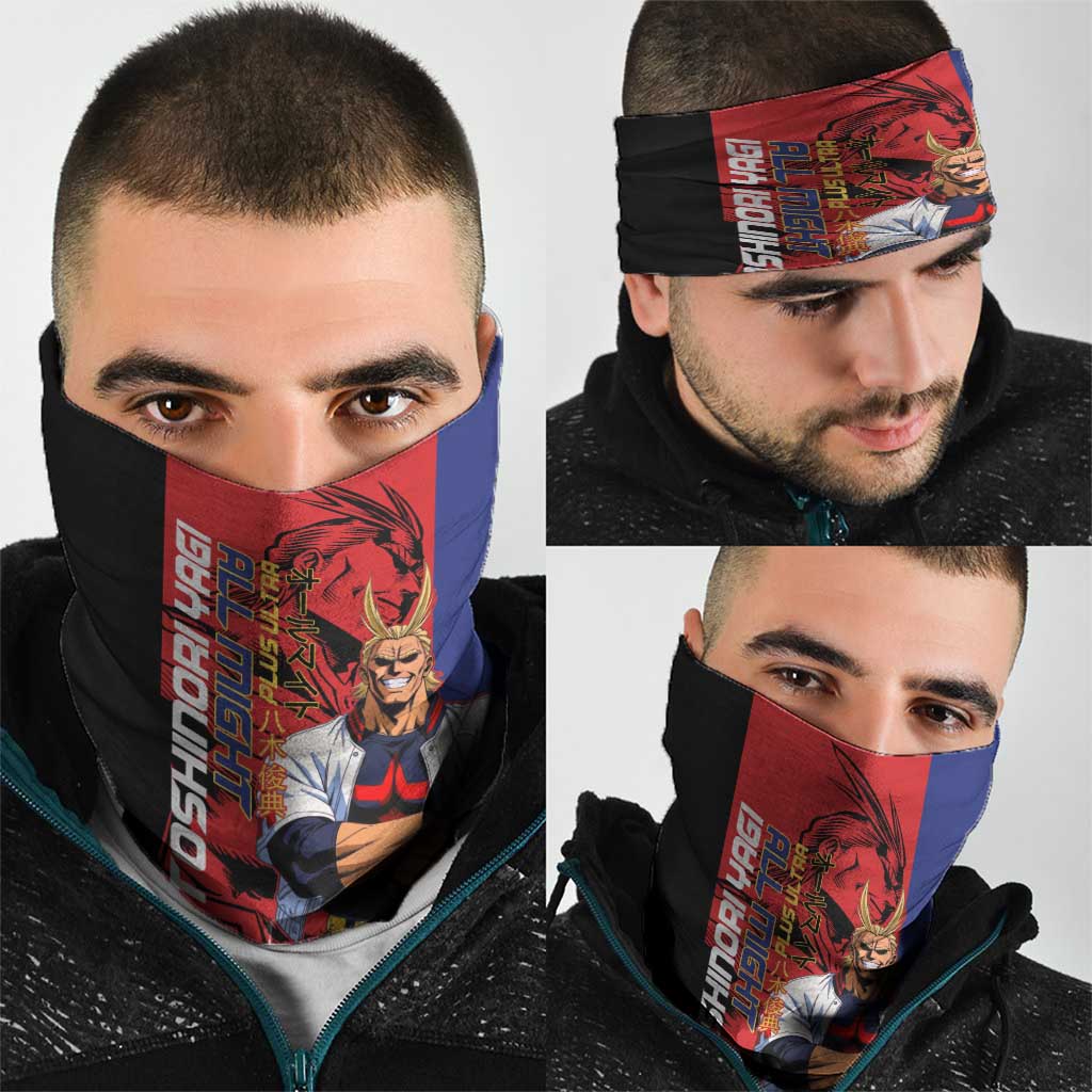 All Might My Hero Academia Neck Gaiter Red and Blue Theme - The Mazicc