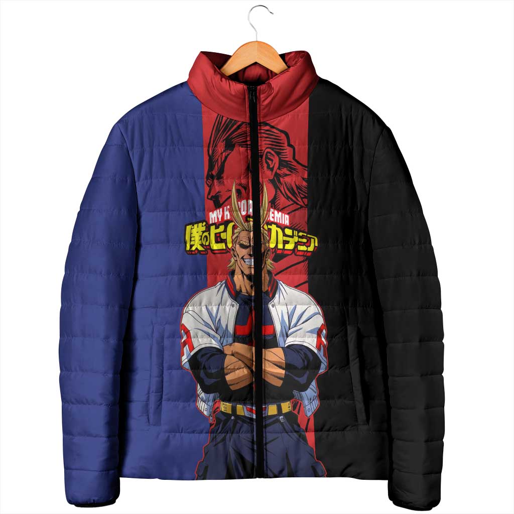 All Might My Hero Academia Padded Jacket Red and Blue Theme - The Mazicc