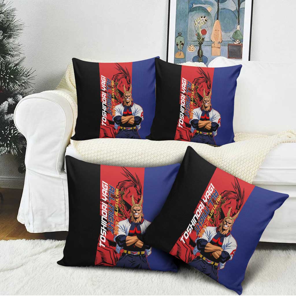 All Might My Hero Academia Pillow Cover Red and Blue Theme - The Mazicc