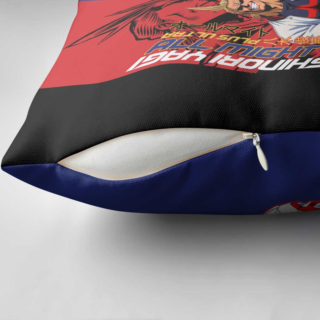 All Might My Hero Academia Pillow Cover Red and Blue Theme - The Mazicc