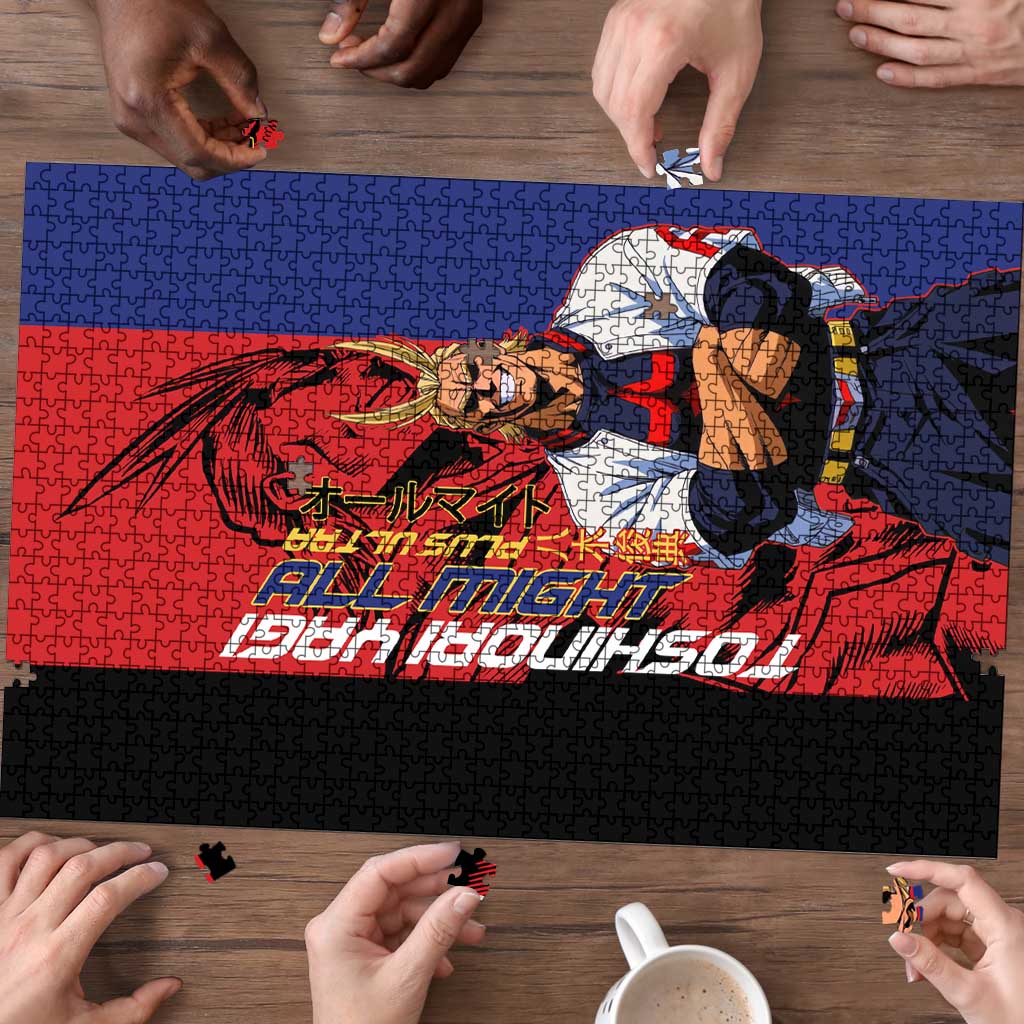 All Might My Hero Academia Puzzle Red and Blue Theme - The Mazicc