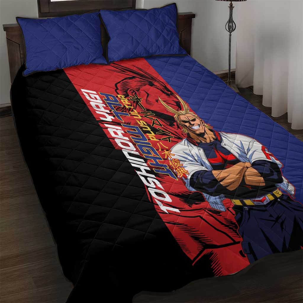 All Might My Hero Academia Quilt Bed Set Red and Blue Theme - The Mazicc