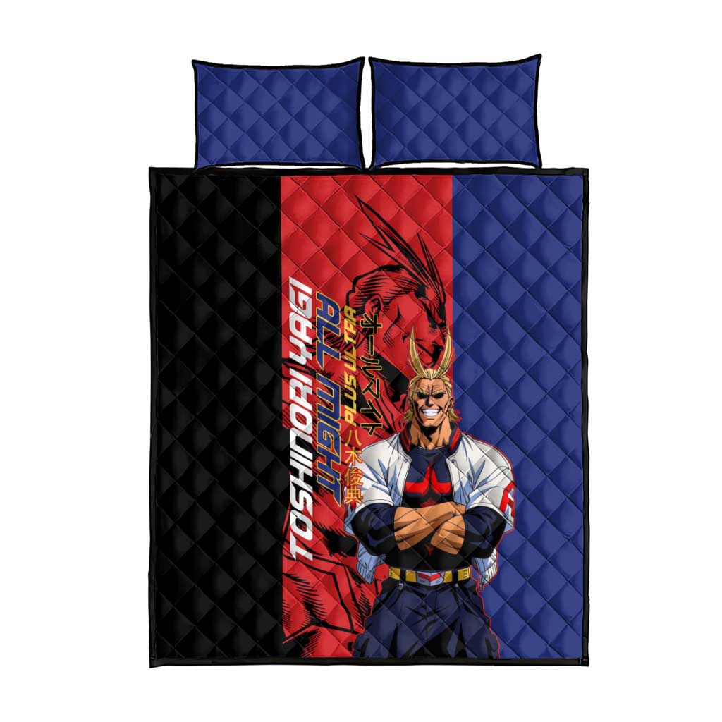 All Might My Hero Academia Quilt Bed Set Red and Blue Theme - The Mazicc