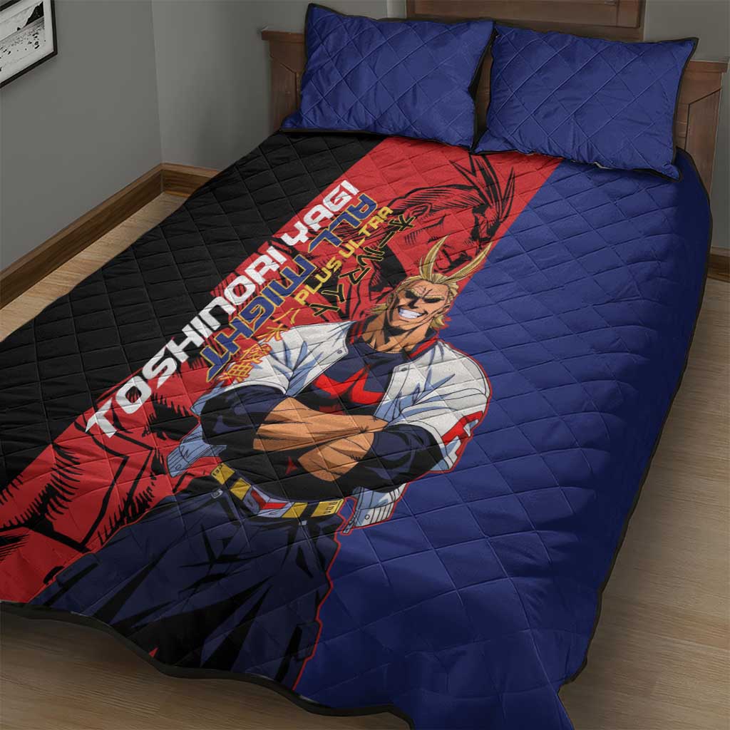 All Might My Hero Academia Quilt Bed Set Red and Blue Theme - The Mazicc
